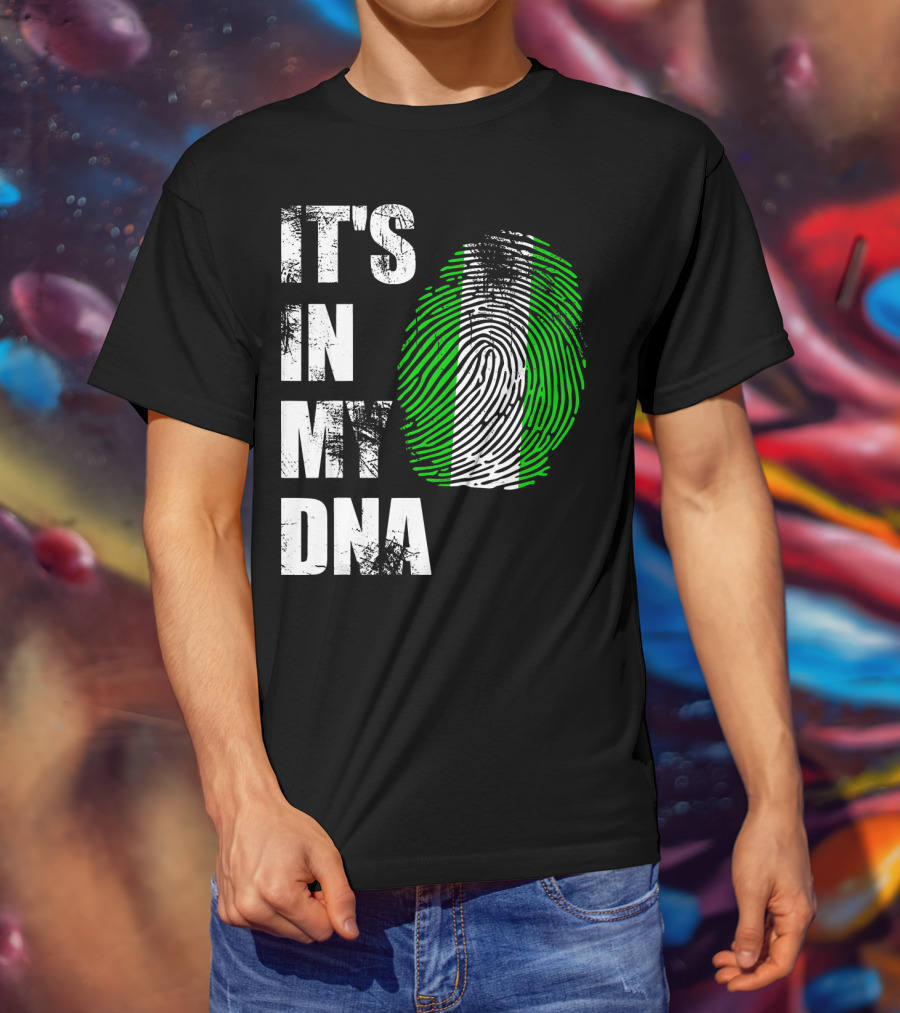 It's IN My Dna Nigerian Flag Fingerprint T-Shirt