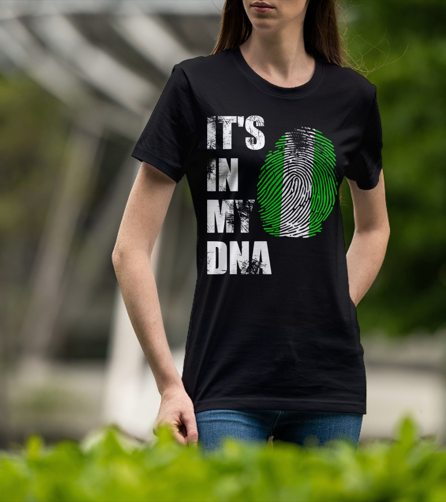 It's IN My Dna Nigerian Flag Fingerprint T-Shirt