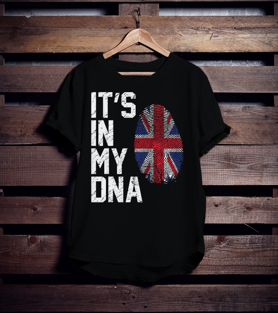 It's In My DNA British Flag Fingerprint T-Shirt
