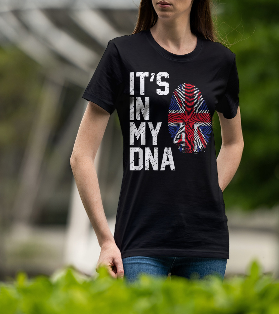 It's In My DNA British Flag Fingerprint T-Shirt
