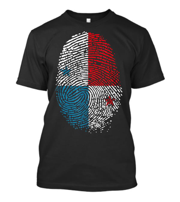 Panama Flag Fingerprint DNA For Birthday T-Shirt