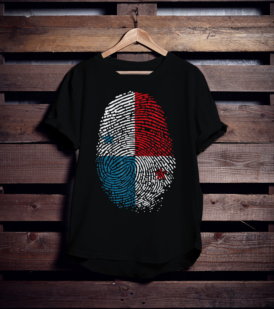 Panama Flag Fingerprint DNA For Birthday T-Shirt