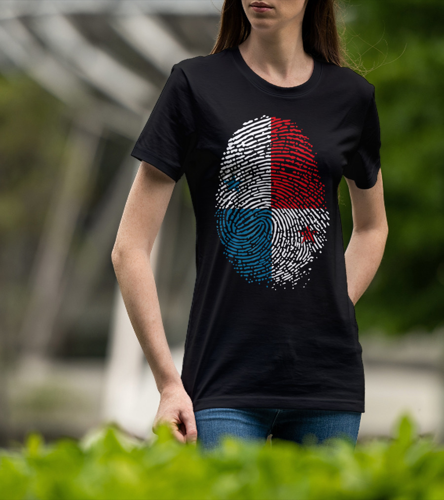 Panama Flag Fingerprint DNA For Birthday T-Shirt