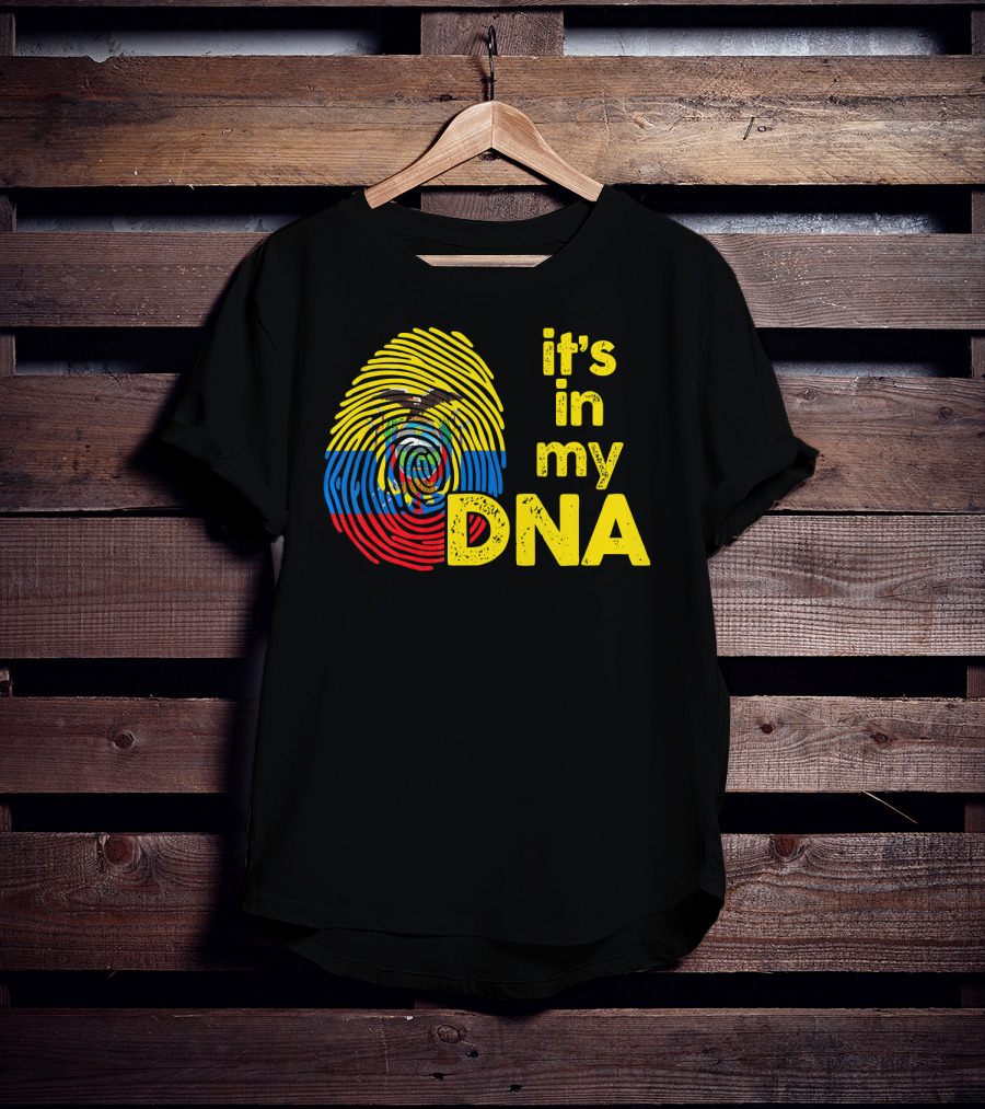 Ecuador Flag Fingerprint It's In My DNA T-Shirt