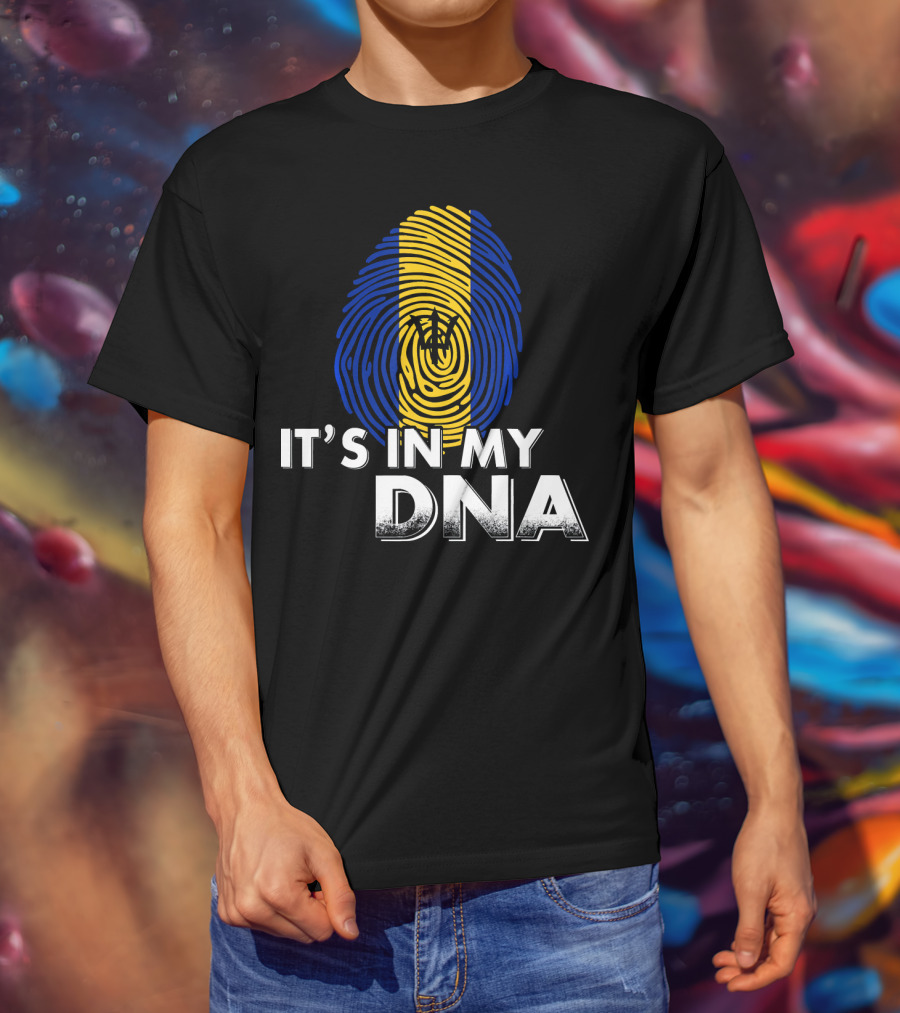 Barbados It's In My DNA Fingerprint Flag T-Shirt