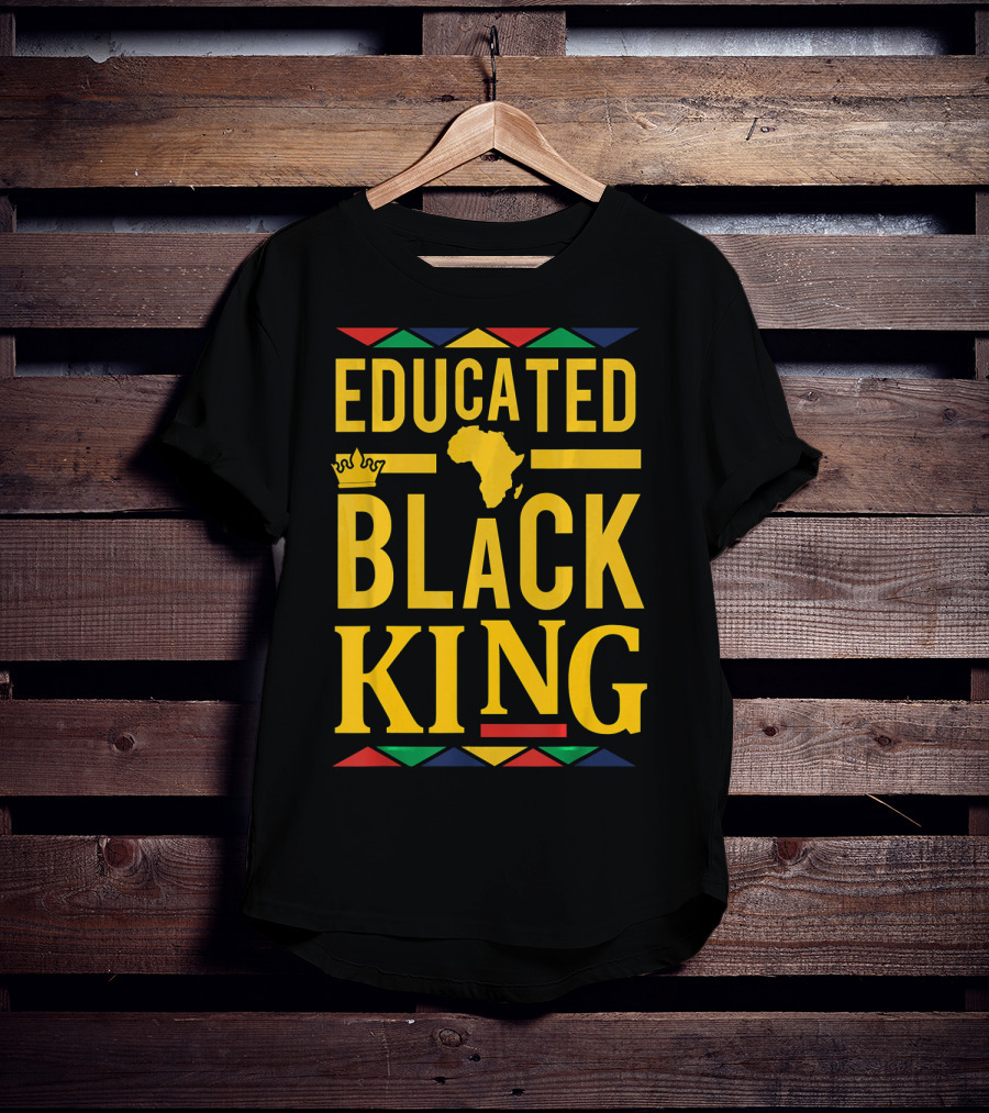 Educated Black King Africa Crown Dashiki T-Shirt