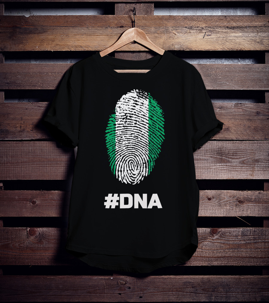 DNA Nigeria Black History Holiday Fingerprint T-Shirt