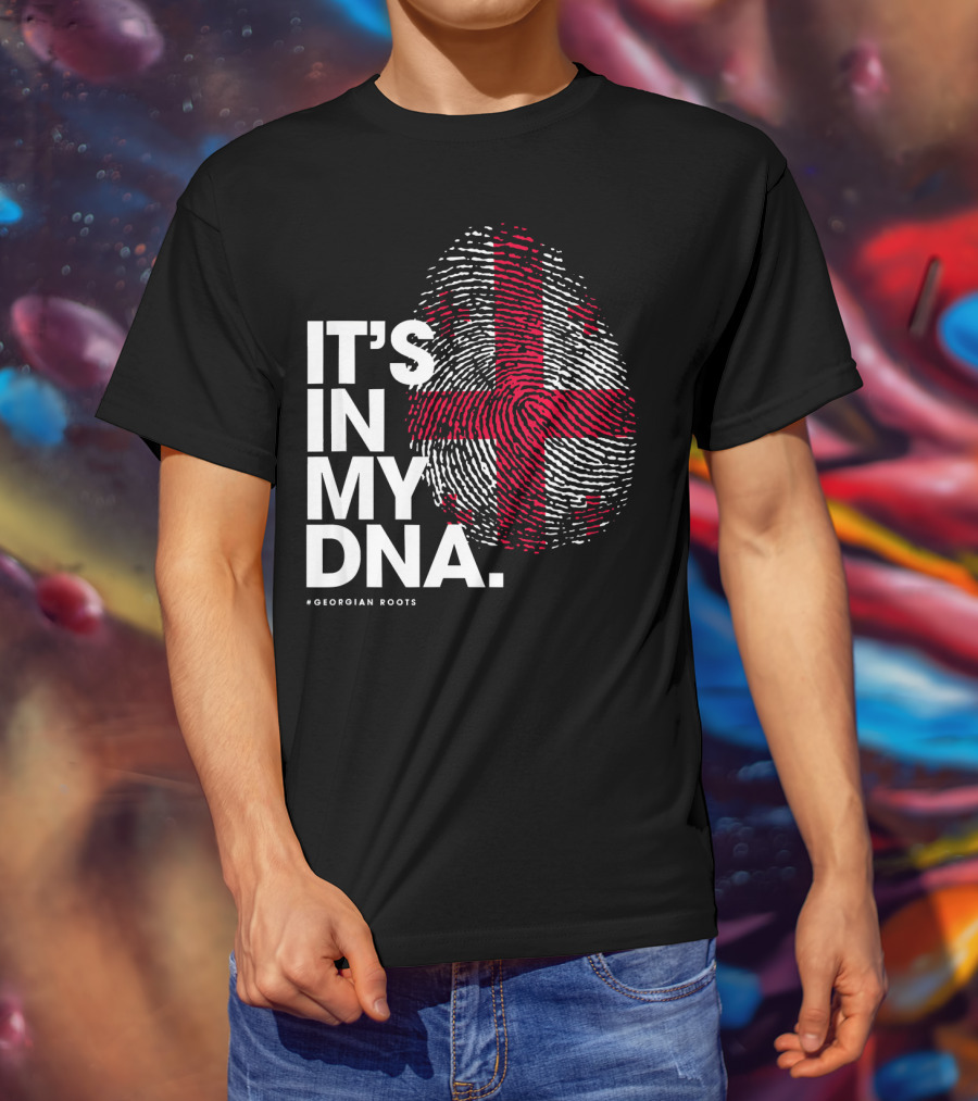 IT'S IN MY DNA Georgia Flag Georgian Roots T-Shirt