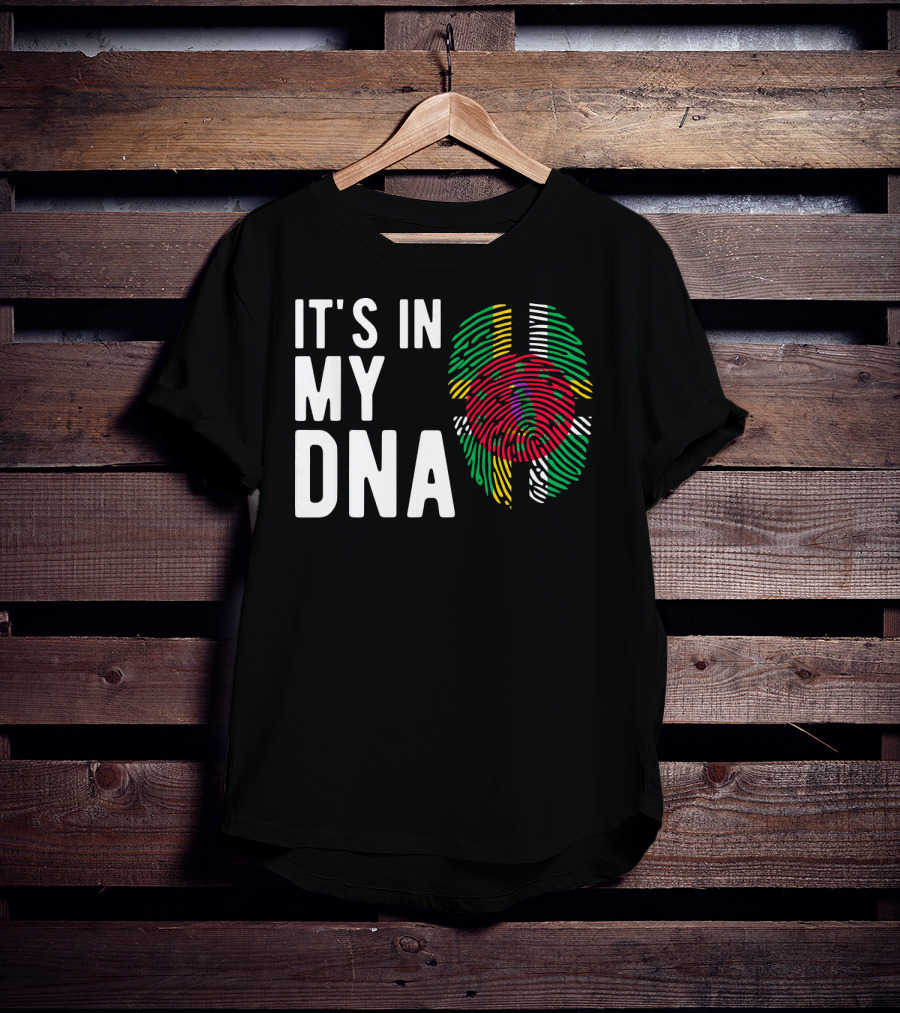 It's In My DNA Dominica Flag Dominican Fingerprint T-Shirt