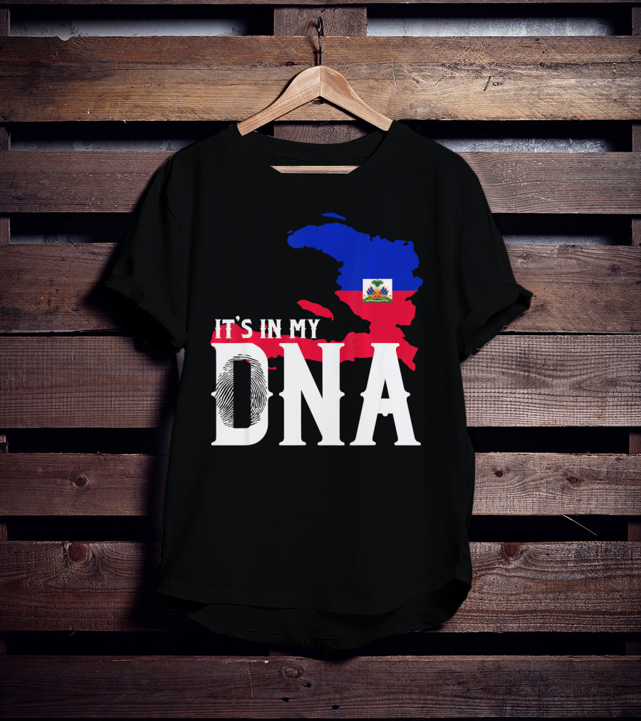 It's In My DNA Fingerprint Prideful Haiti Flag Map T-Shirt