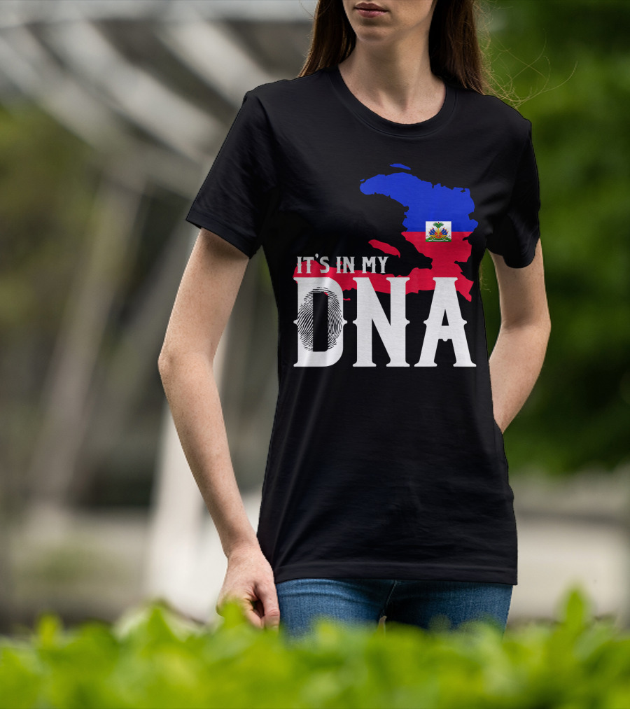 It's In My DNA Fingerprint Prideful Haiti Flag Map T-Shirt