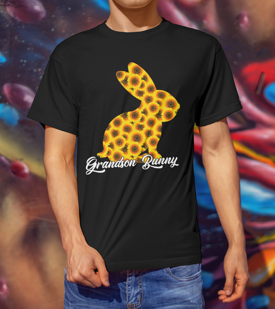 Grandson Bunny Sunflower Floral T-Shirt
