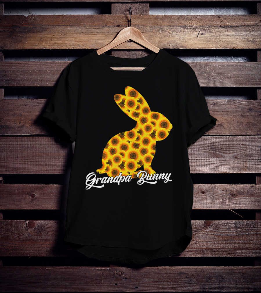 Grandpa Bunny Sunflower Floral T-Shirt