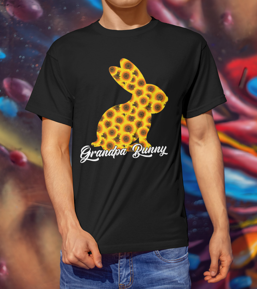 Grandpa Bunny Sunflower Floral T-Shirt