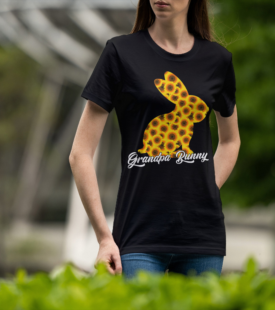 Grandpa Bunny Sunflower Floral T-Shirt