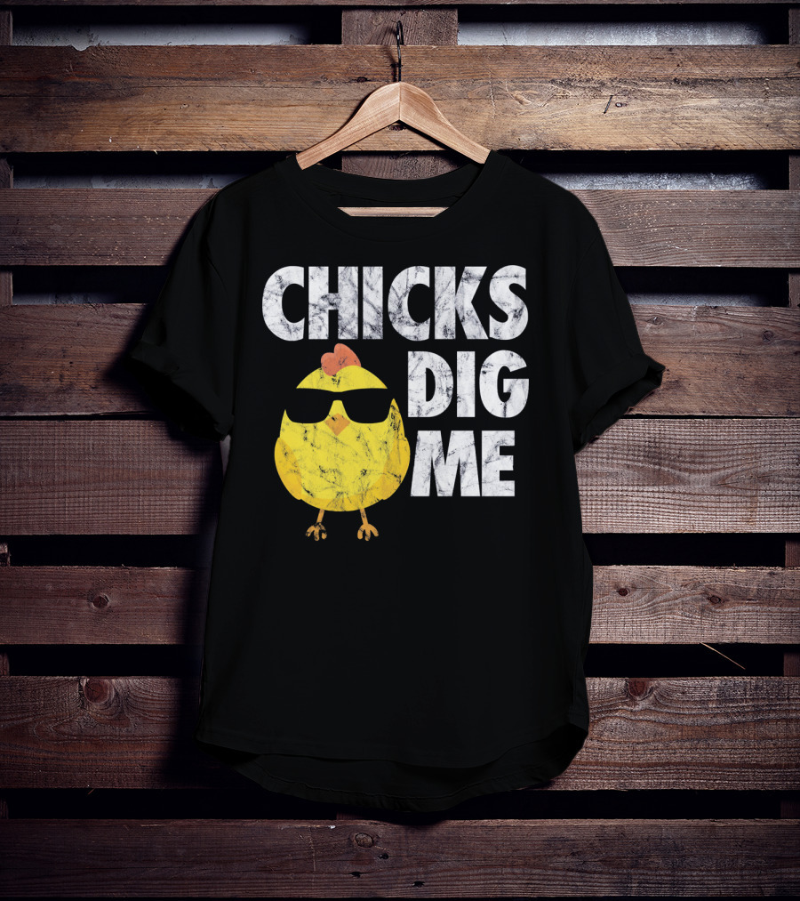 Kids Cute Easter Chicks Dig Me Sunglasses Chicken T-Shirt