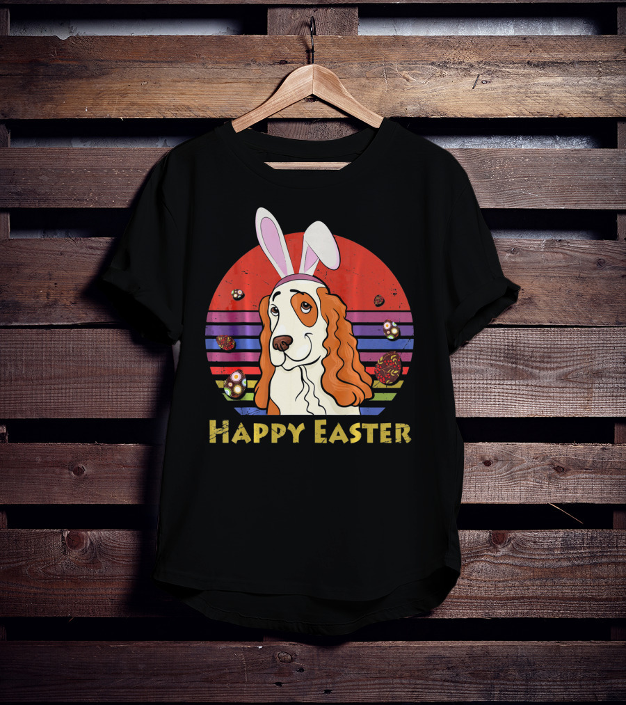Happy Easter English Springer Spaniel Bunny Headband T-Shirt