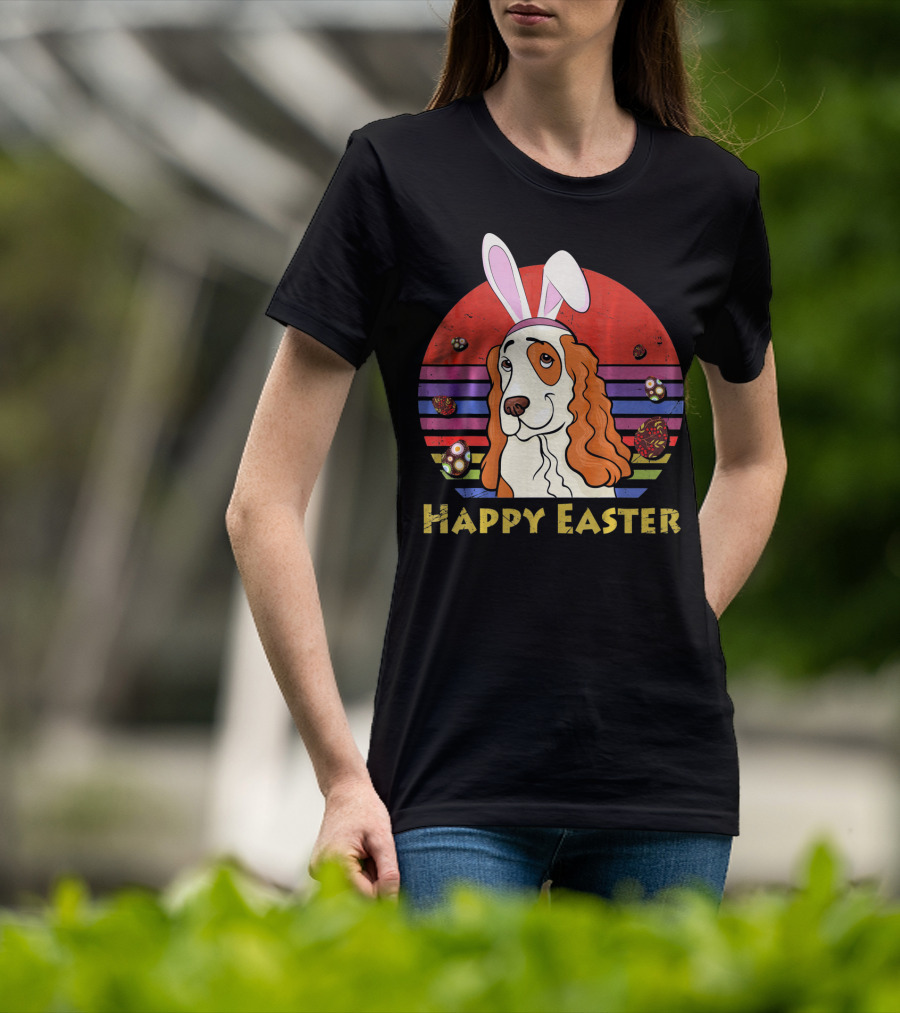 Happy Easter English Springer Spaniel Bunny Headband T-Shirt