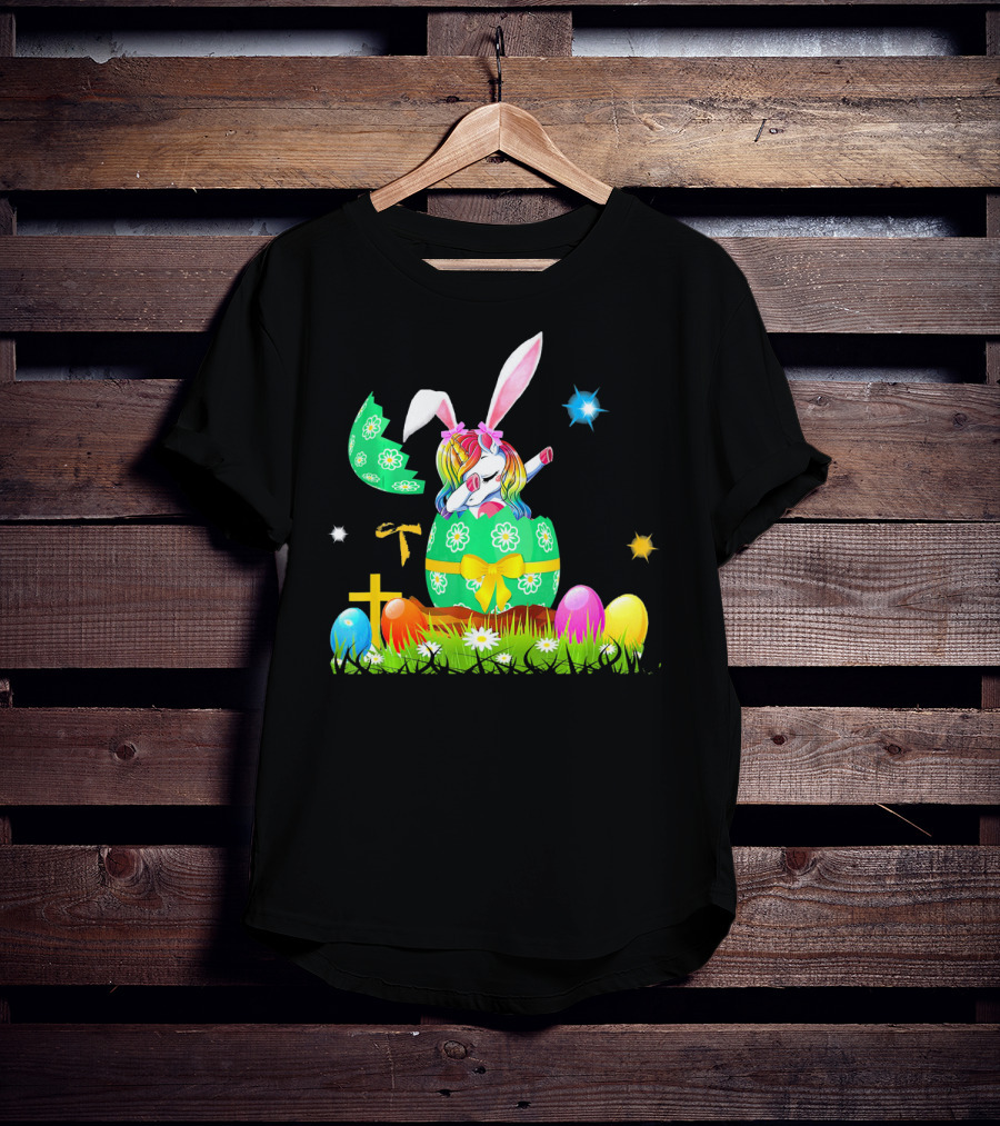 Unicorn Bunny Easter Egg Starry Spring T-Shirt