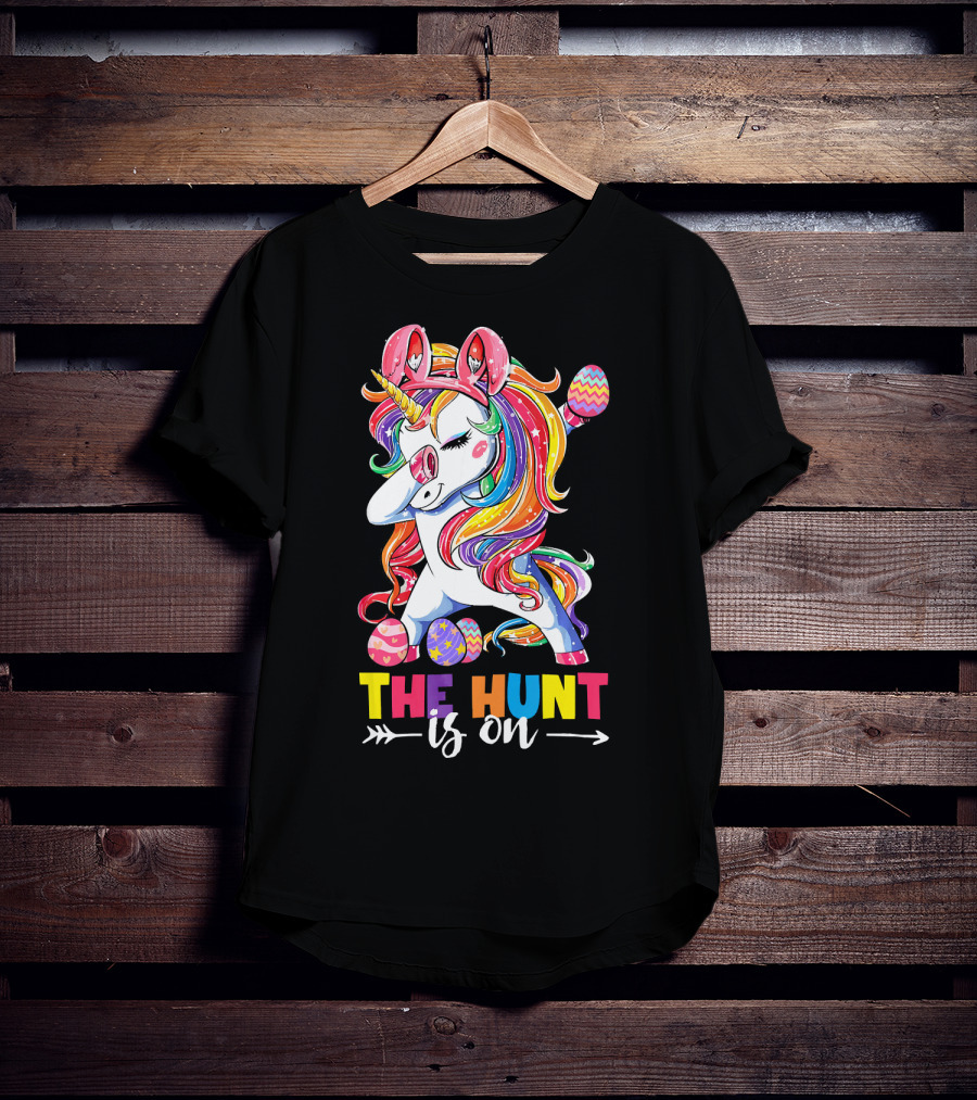 Easter Dabbing Unicorn Bunny The Hunt Is On T-Shirt
