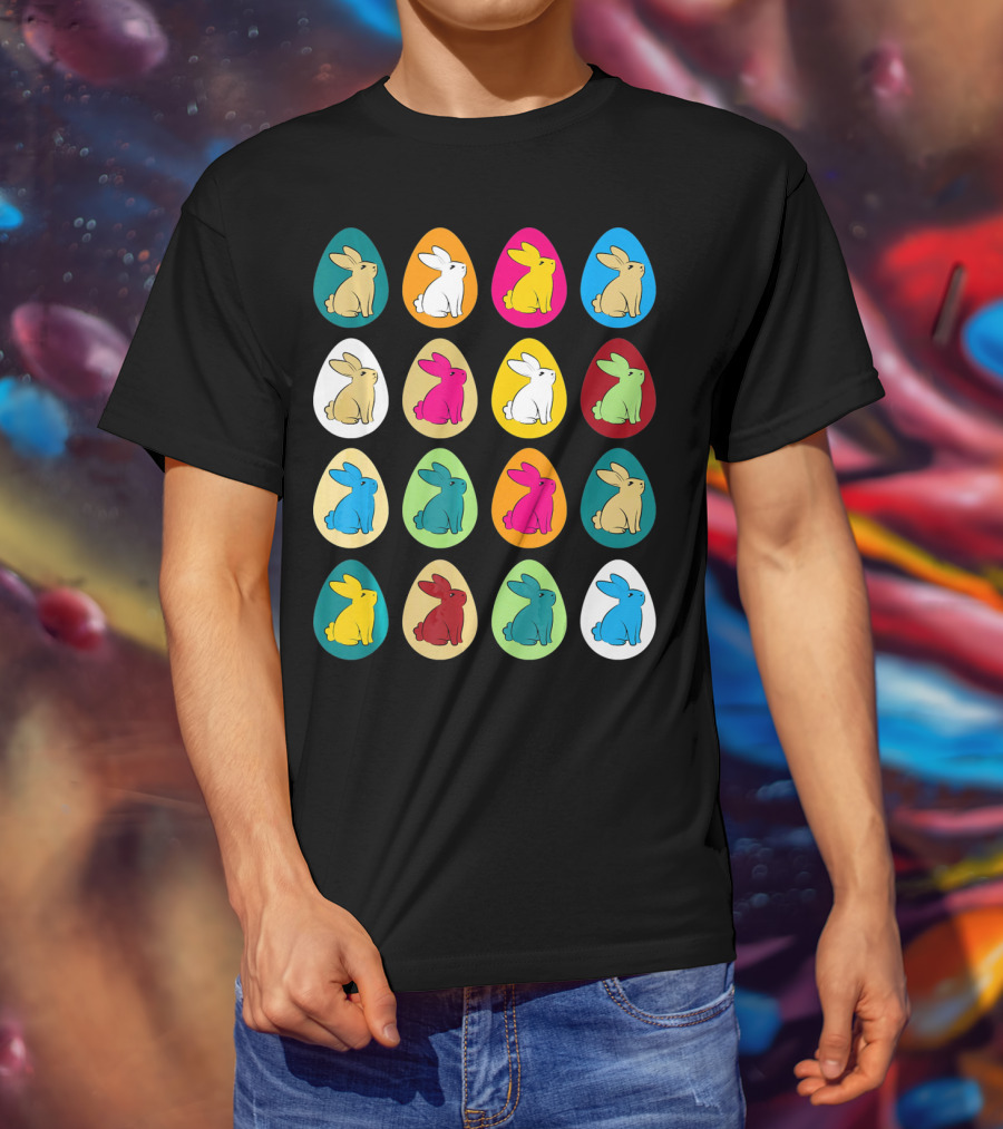 Easter Eggs Bunny Rabbit Multicolor Collection T-Shirt