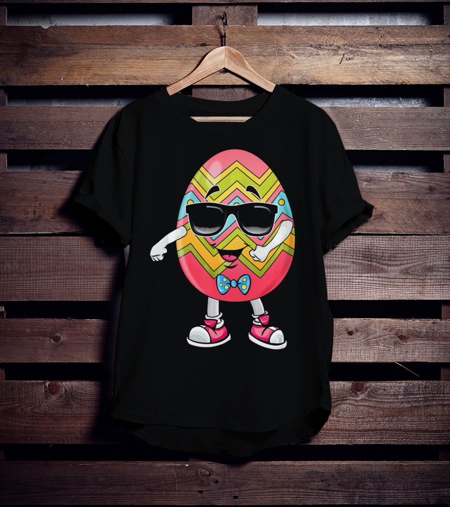 Floss Like A Boss Easter Egg Dance With Sunglasses And Bow Tie T-Shirt