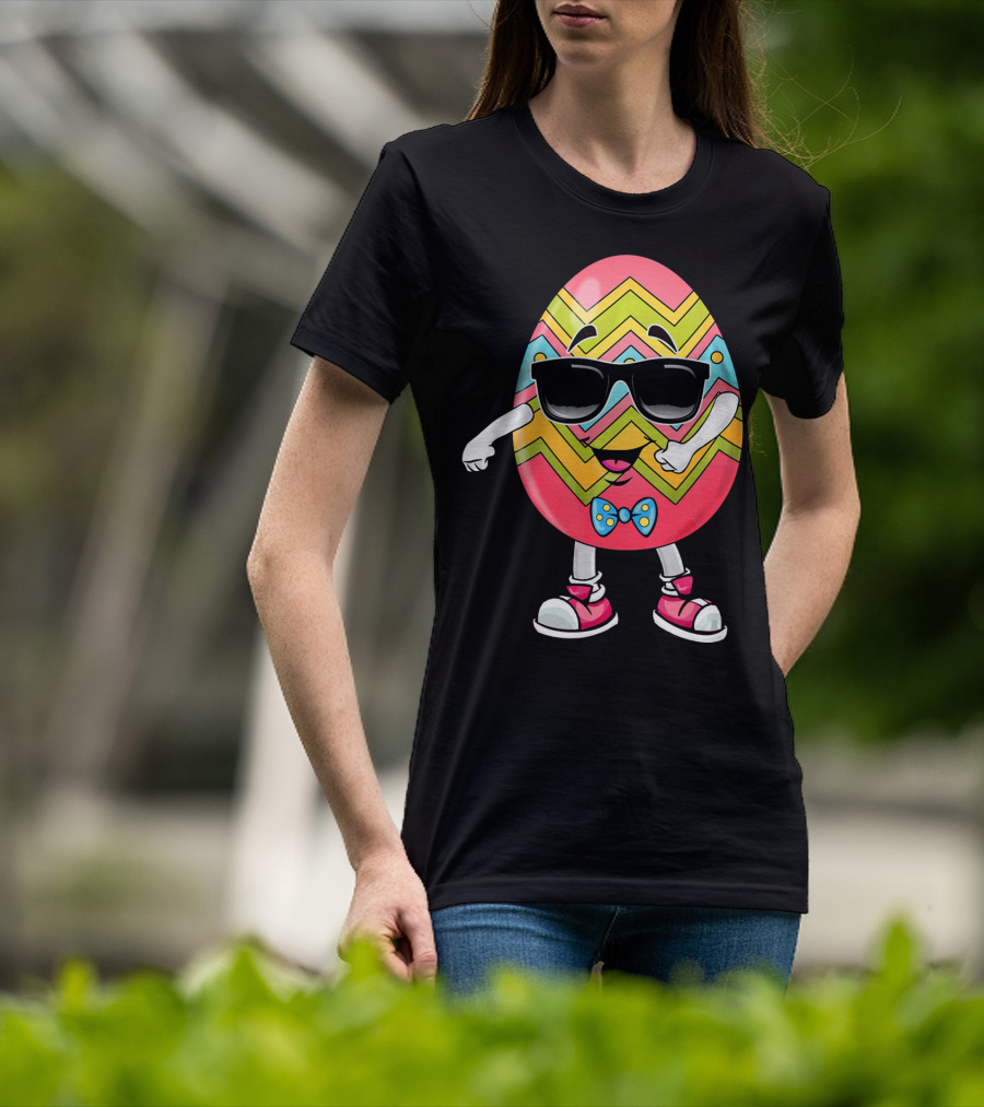 Floss Like A Boss Easter Egg Dance With Sunglasses And Bow Tie T-Shirt