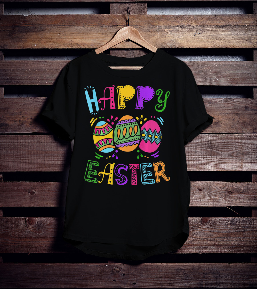 Happy Easter Colorful Bunny Eggs T-Shirt
