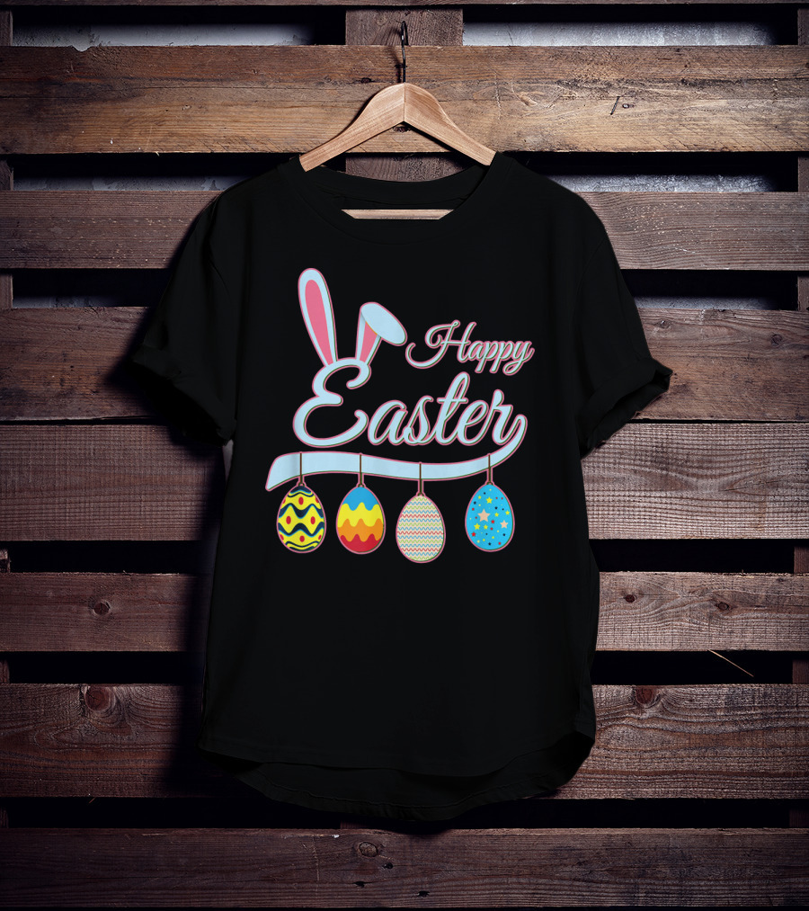 Happy Easter Bunny With Easter Eggs T-Shirt