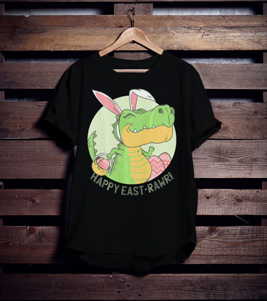 Happy East-RAWR Dinosaur Bunny T-Shirt
