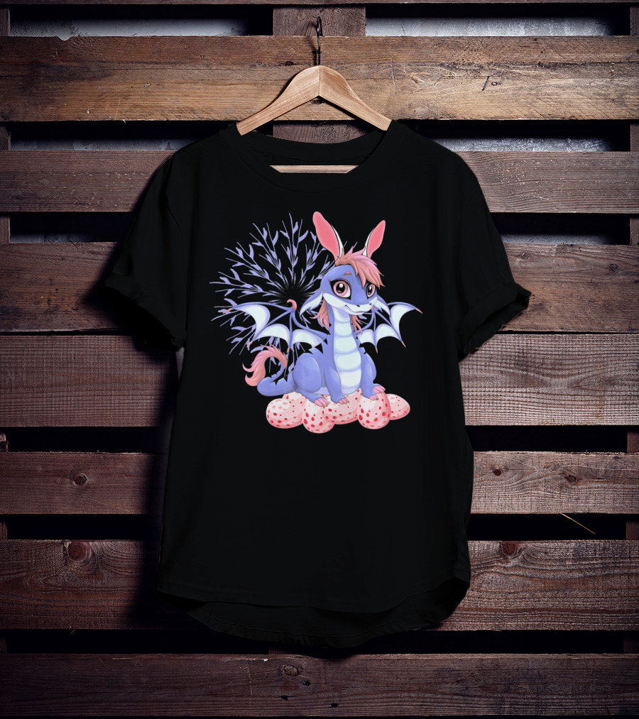 Cute Anime Dragon Bunny Easter Fantasy Toddler T-Shirt
