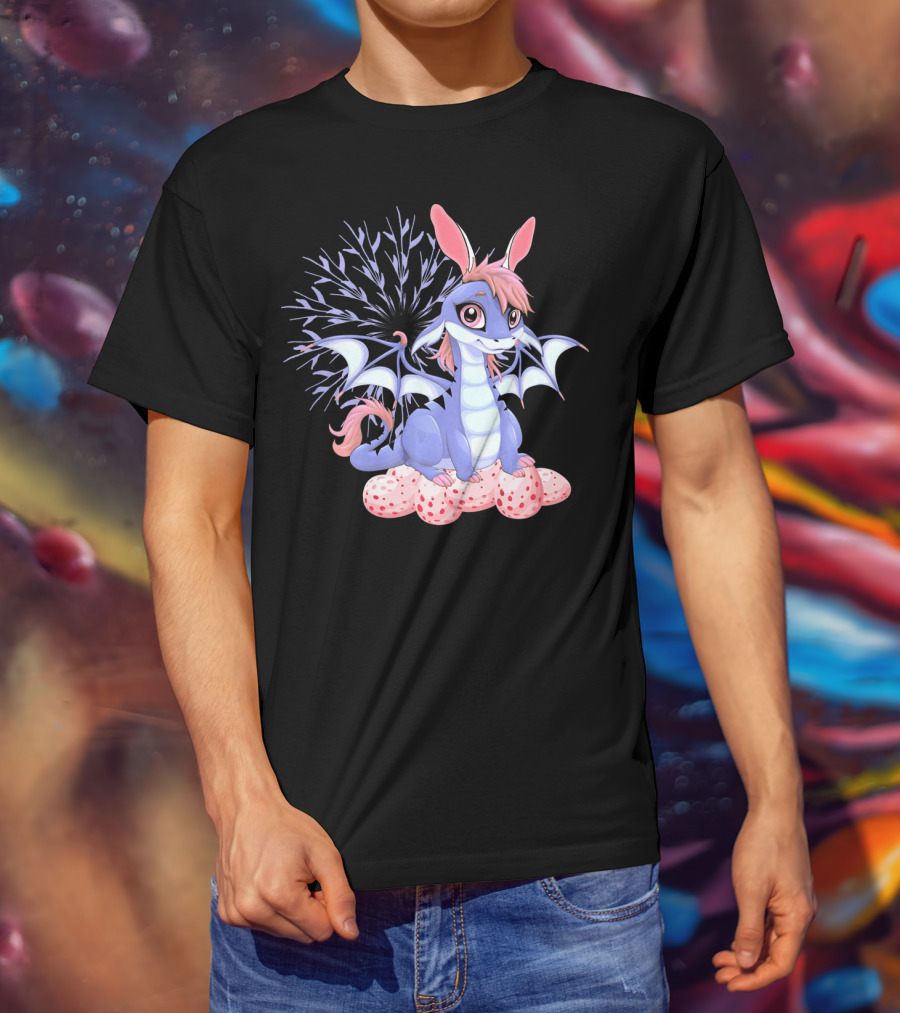 Cute Anime Dragon Bunny Easter Fantasy Toddler T-Shirt