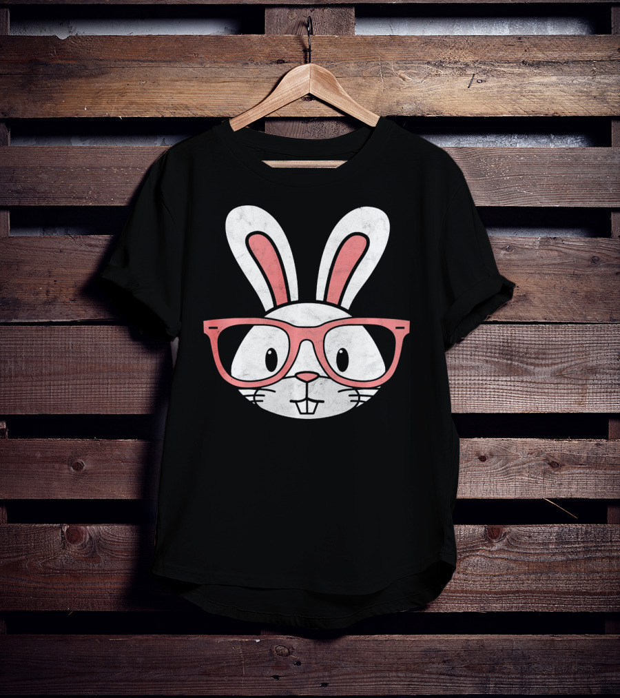 Funny Easter Bunny Hipster Glasses T-Shirt