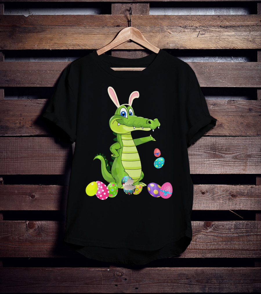 Alligator Bunny Rabbit Hat Easter Eggs T-Shirt