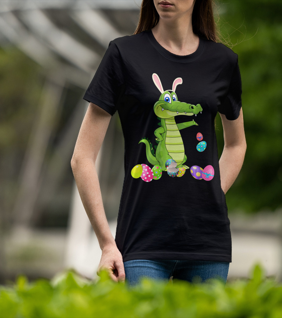 Alligator Bunny Rabbit Hat Easter Eggs T-Shirt