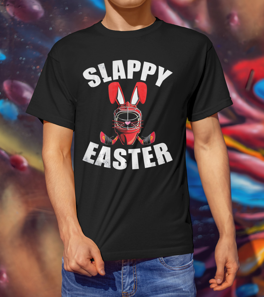 Slappy Easter Hockey Bunny Goalie Mask T-Shirt