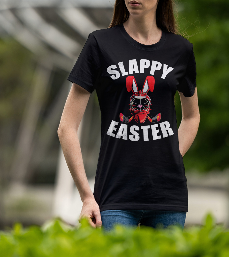 Slappy Easter Hockey Bunny Goalie Mask T-Shirt