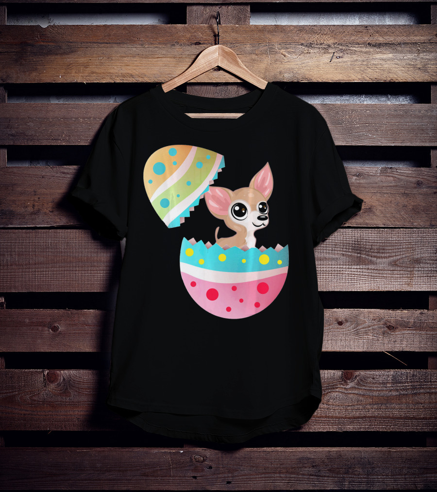 Chihuahua Easter Egg Funny Chihu Happy Surprise T-Shirt