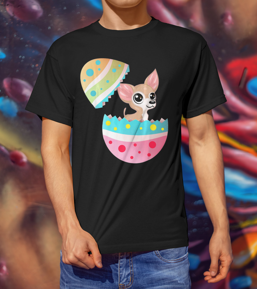 Chihuahua Easter Egg Funny Chihu Happy Surprise T-Shirt