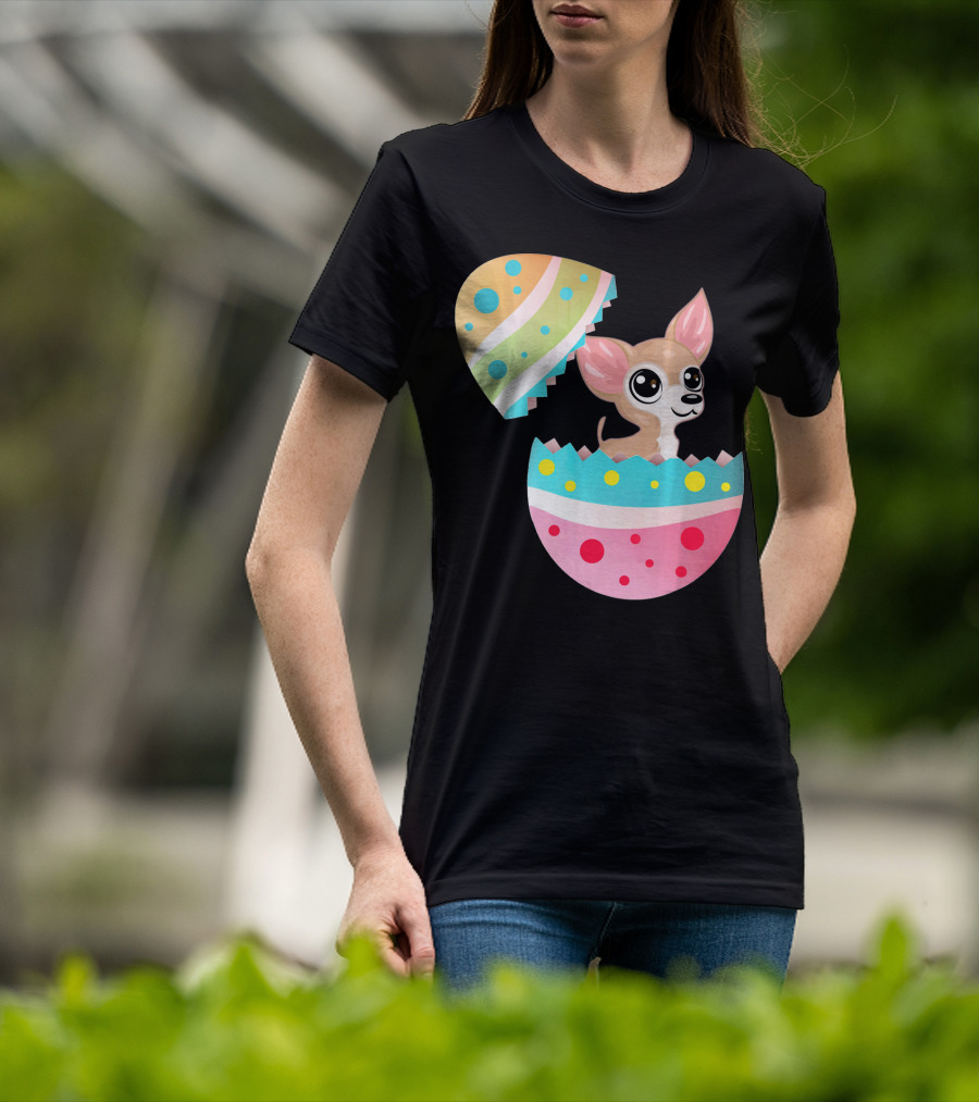 Chihuahua Easter Egg Funny Chihu Happy Surprise T-Shirt