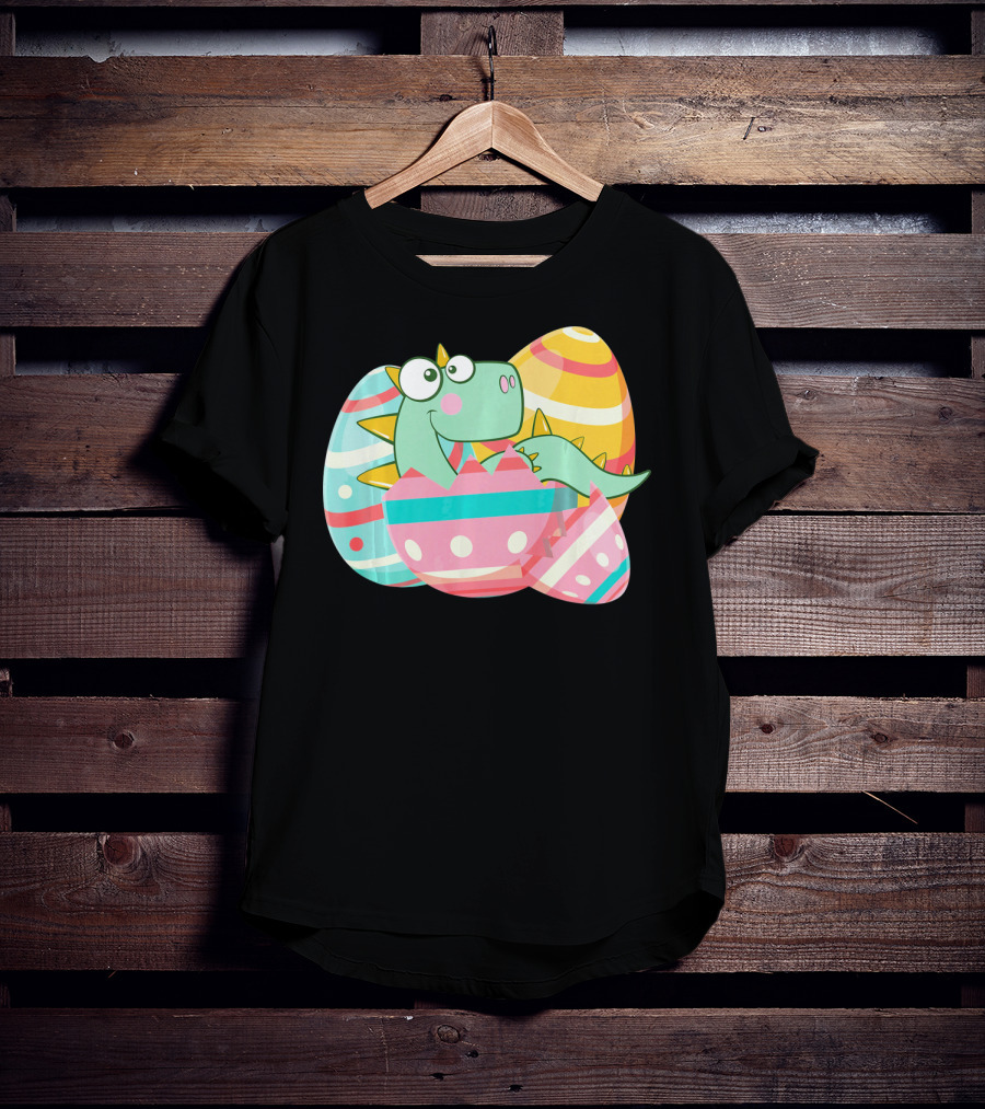 Easter Dino In Colorful Eggs T-Shirt