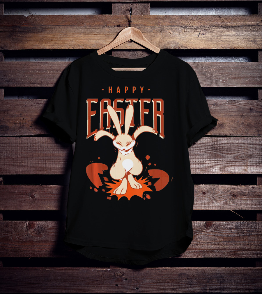 Happy Easter Bunny With Cracked Egg T-Shirt