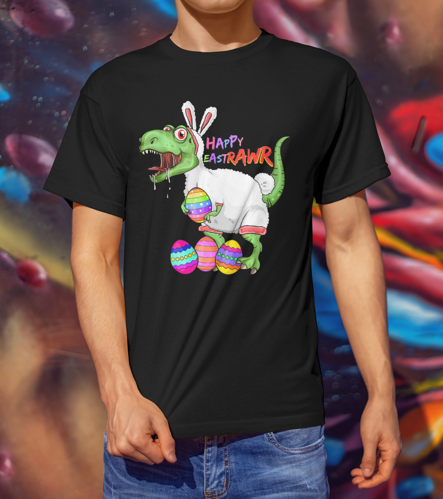 Happy Eastrawr Dinosaur Rex Easter Eggs Bunny Costume T-Shirt