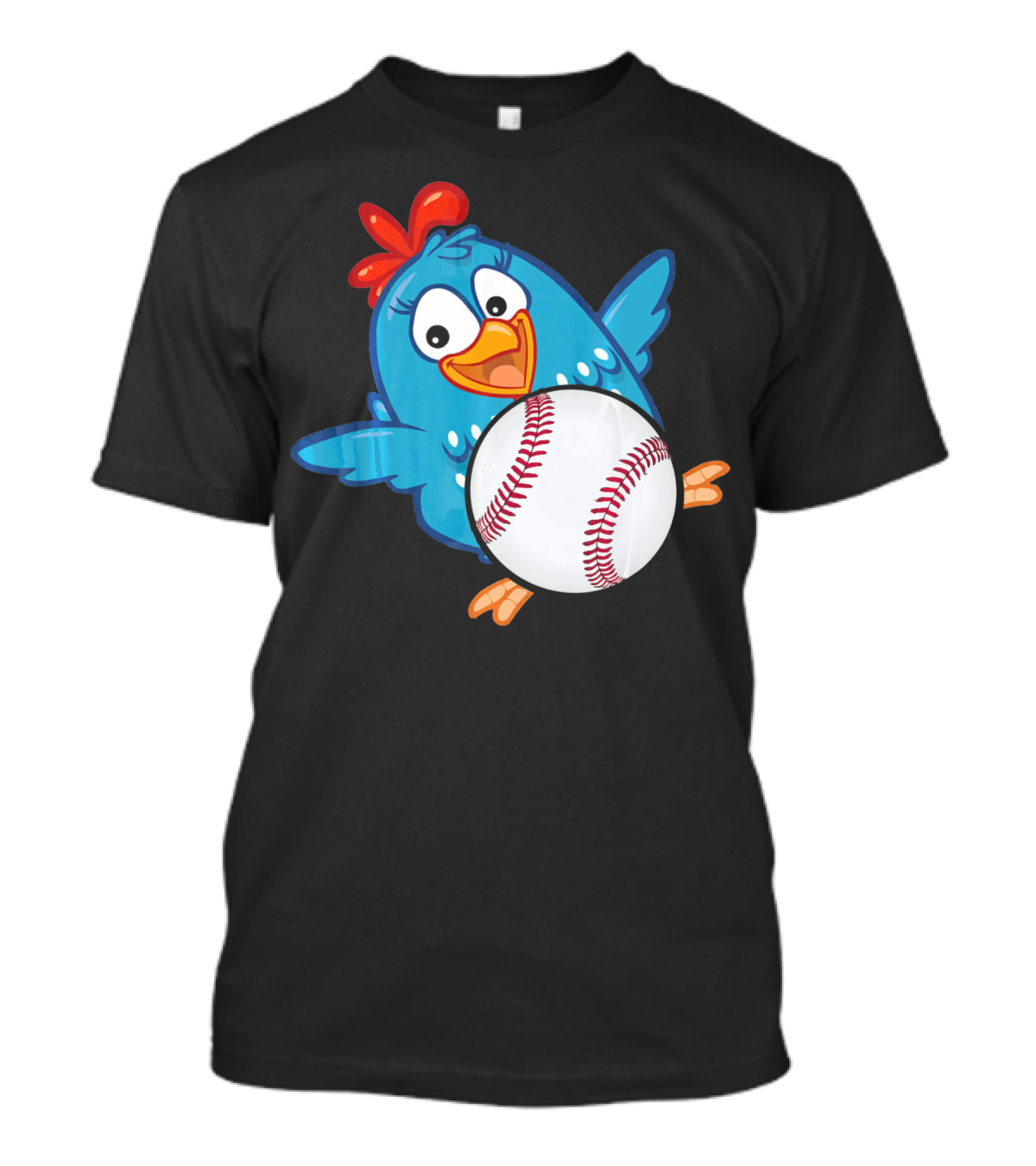 Easter Baseball Egg With Funny Blue Chicken T-Shirt