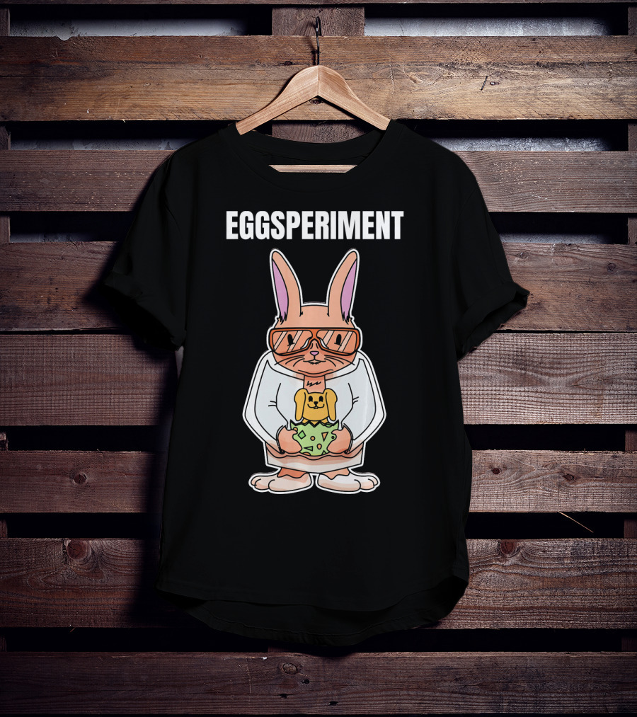 Eggsperiment Easter Bunny Scientist With Toy Rabbit Egg T-Shirt
