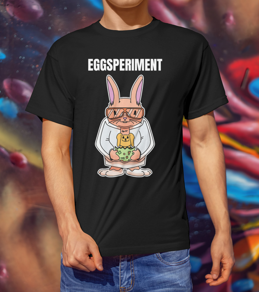 Eggsperiment Easter Bunny Scientist With Toy Rabbit Egg T-Shirt