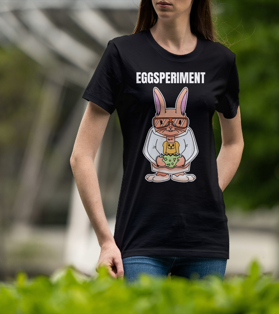 Eggsperiment Easter Bunny Scientist With Toy Rabbit Egg T-Shirt
