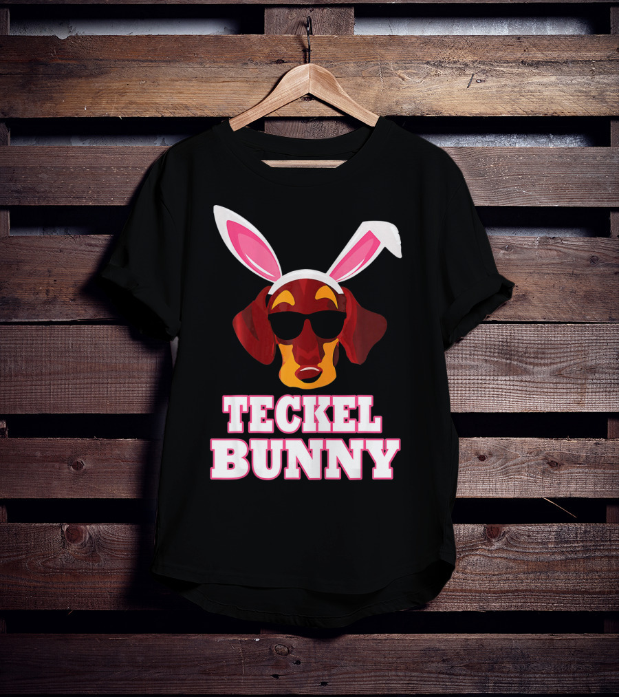 Teckel Bunny Rabbit Dog With Cool Glasses T-Shirt