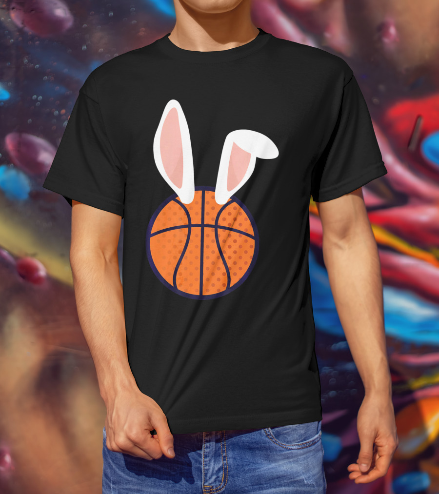 Basketball Bunny Ears Easter Slam Dunk Fun T-Shirt