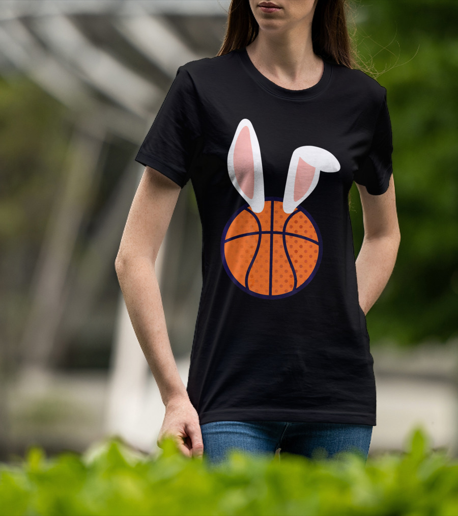Basketball Bunny Ears Easter Slam Dunk Fun T-Shirt
